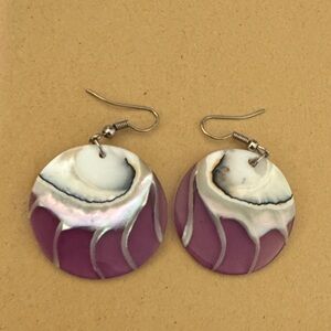 Elegant Pink and White Earrings